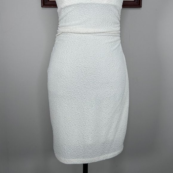 Emerald Sundae Mini Bodycon Dress Women's Medium One Shoulder Off White Party - Picture 2 of 13